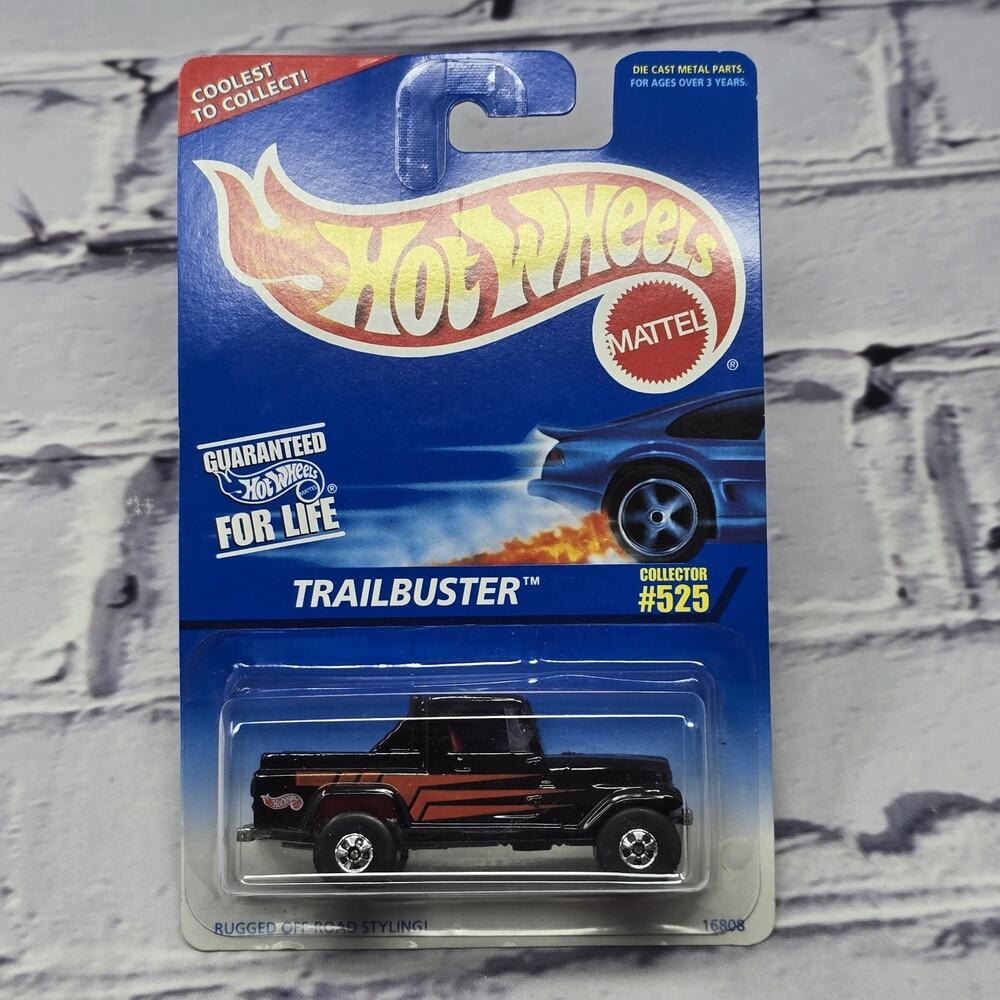 1997 Hot Wheels #525 Black Jeep Pickup Trailbuster CJ-8 Scrambler